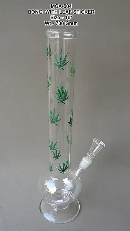 BONG WITH LEAF STICKER